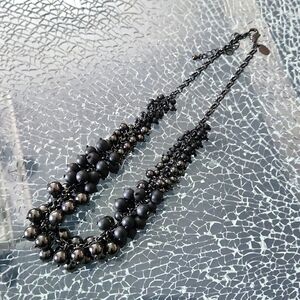 NWOT Lia Sophia Black Pearl Necklace